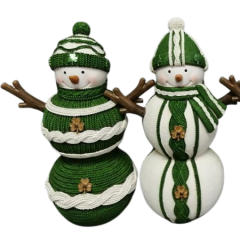 Snowmen Decked Out in Aran - 2 piece set